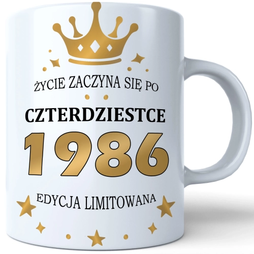 SUPER KUBEK NA PREZENT URODZINY 40 CZTERDZIESTKĘ