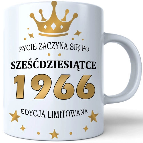 SUPER KUBEK NA PREZENT URODZINY 60 SZEŚĆDZIESIĄTKĘ