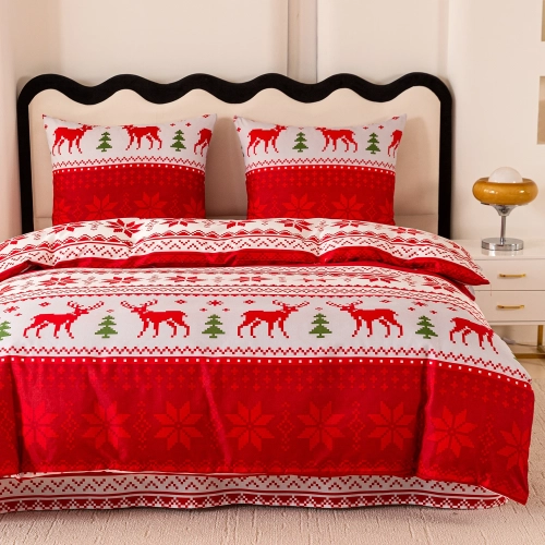 KOMPLET POŚCIELI DWUSTRONNA POŚCIEL 140x200 +2 POSZEWKI SATYNA BAWEŁNIANA