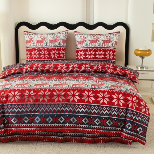 Pościel świąteczna satyna bawełniana komplet 3 części