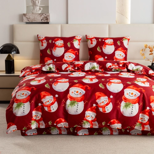 Pościel świąteczna satyna bawełniana komplet 3 części