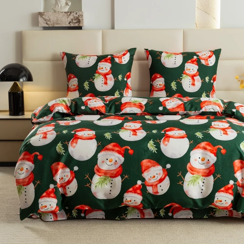 Pościel świąteczna satyna bawełniana komplet 3 części