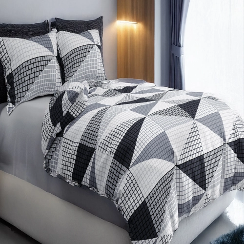 POŚCIEL 100% BAWEŁNA SZARY TRÓJKĄT POLSKI KOMPLET POŚCIELI