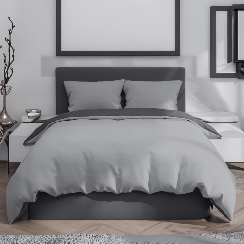 KOMPLET POŚCIELI POLSKA 100% BAWEŁNA STALOWA CISZA 135x200