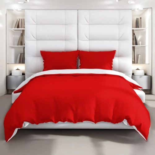 POŚCIEL 100% BAWEŁNA CZERWONY ŻAR POLSKI KOMPLET POŚCIELI