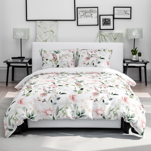 POŚCIEL 100% BAWEŁNA PASTELOWY RAJ POLSKI KOMPLET POŚCIELI