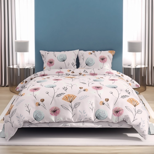 KOMPLET POŚCIELI POLSKA 100% BAWEŁNA KWITNĄCE DMUCHAWCE 135x200