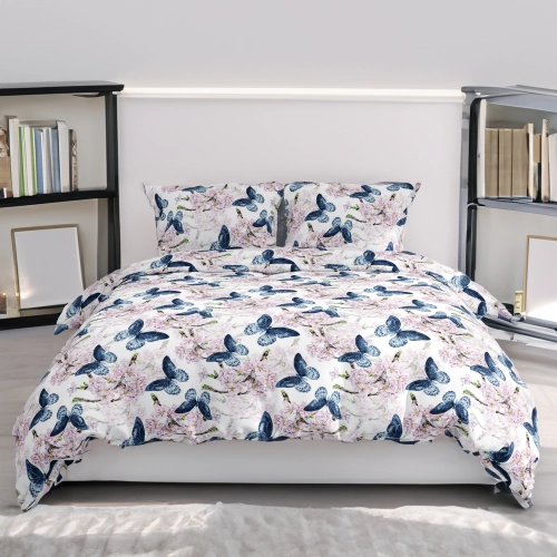 POŚCIEL 100% BAWEŁNA MOTYLI OGRÓD POLSKI KOMPLET POŚCIELI