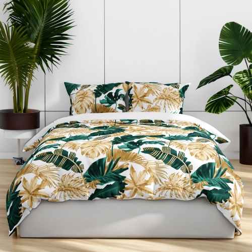 POŚCIEL 100% BAWEŁNA ZŁOTA DŻUNGLA POLSKI KOMPLET POŚCIELI