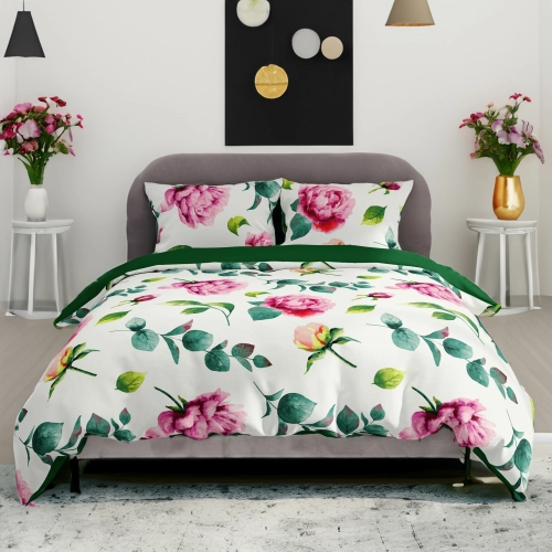 POŚCIEL 100% BAWEŁNA RÓŻANY OGRÓD POLSKI KOMPLET POŚCIELI