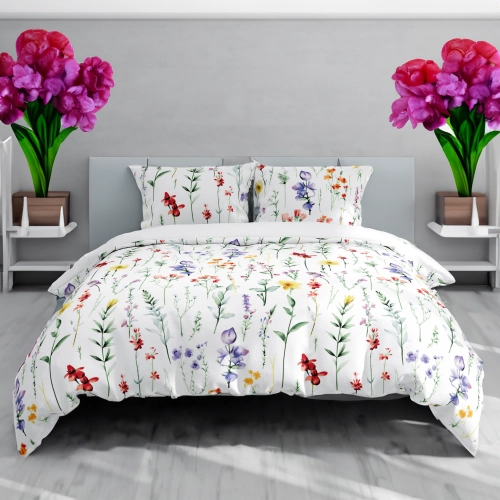 POŚCIEL 100% BAWEŁNA KWIATOWY ŚWIT POLSKI KOMPLET POŚCIELI