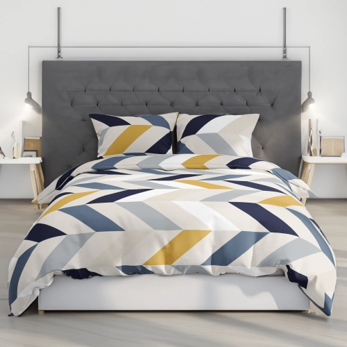 POŚCIEL 100% BAWEŁNA GEOMETRYCZNY SZYK POLSKI KOMPLET POŚCIELI