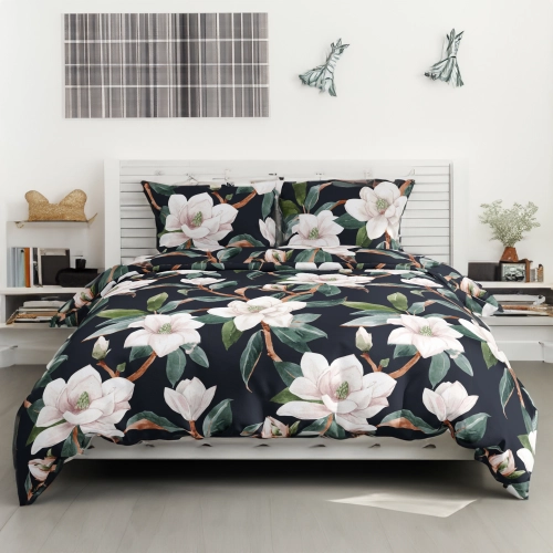 POŚCIEL 100% BAWEŁNA MAGNOLIA NOCĄ POLSKI KOMPLET POŚCIELI