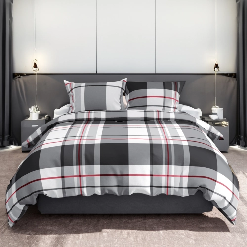 POŚCIEL 100% BAWEŁNA GRAFITOWA ELEGANCJA POLSKI KOMPLET POŚCIELI