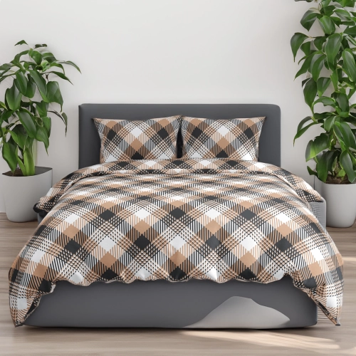 POŚCIEL 100% BAWEŁNA KARMELOWY WZÓR POLSKI KOMPLET POŚCIELI