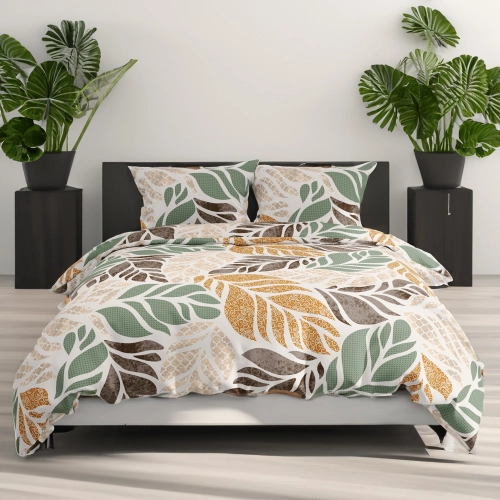 KOMPLET POŚCIELI POLSKA 100% BAWEŁNA LEŚNY SZUM 140x200