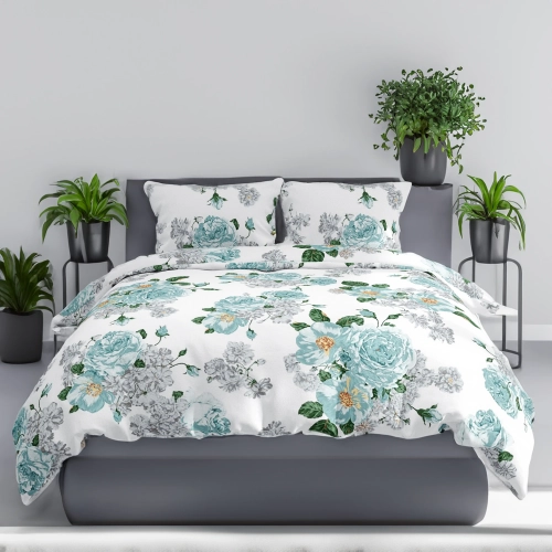 KOMPLET POŚCIELI POLSKA 100% BAWEŁNA SZARY AZYL 180x200