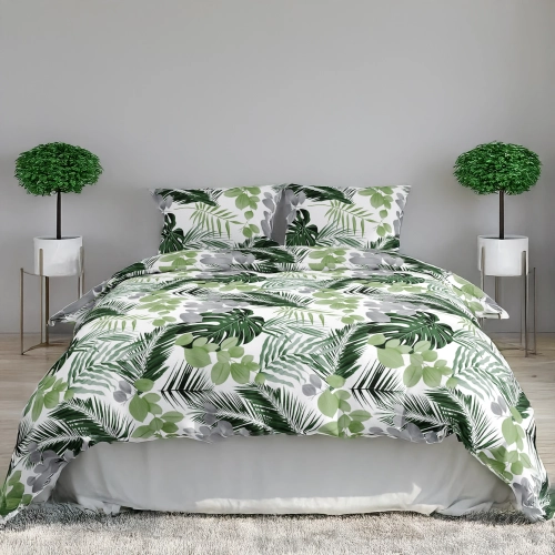 KOMPLET POŚCIELI POLSKA 100% BAWEŁNA ZIELONA DŻUNGLA 180x200