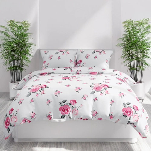 KOMPLET POŚCIELI POLSKA 100% BAWEŁNA RÓŻANY OGRÓD 180x200