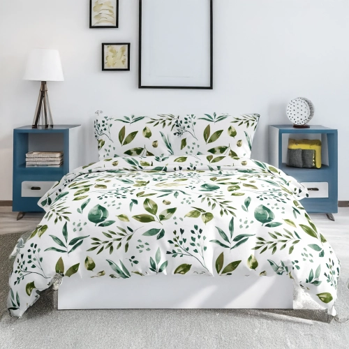 POŚCIEL 100% BAWEŁNA BOTANICZNA AKWARELA POLSKI KOMPLET POŚCIELI