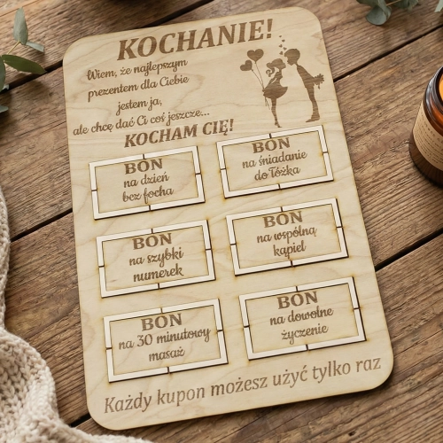 PREZENT NA WALENTYNKI BON DLA NIEJ NIEGO KOBIET