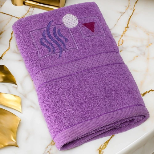 GRUBY RĘCZNIK KĄPIELOWY 50x100cm z HAFTEM 450/m2 CHŁONNY