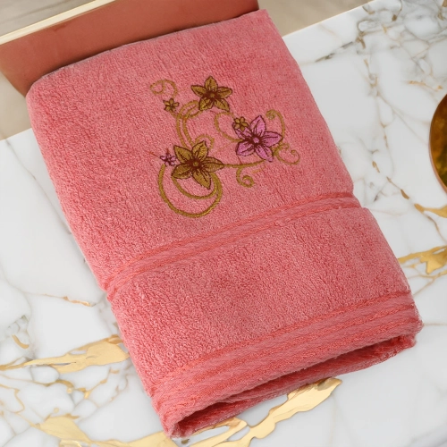 GRUBY RĘCZNIK KĄPIELOWY 50x100cm z HAFTEM 450/m2 CHŁONNY