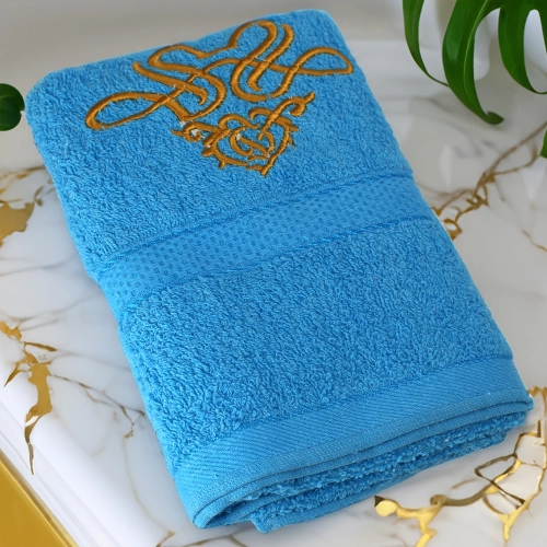 GRUBY RĘCZNIK KĄPIELOWY 50x100cm z HAFTEM 450/m2 CHŁONNY