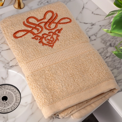 GRUBY RĘCZNIK KĄPIELOWY 50x100cm z HAFTEM 450/m2 CHŁONNY