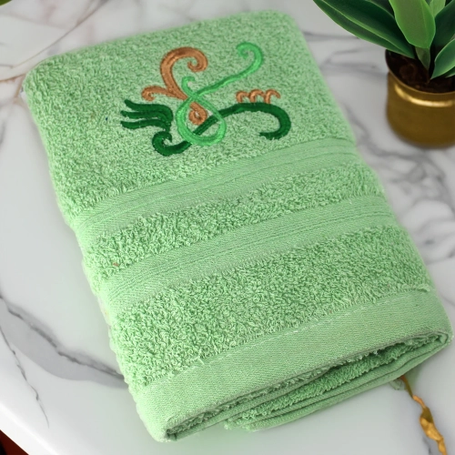 GRUBY RĘCZNIK KĄPIELOWY 50x100cm z HAFTEM 450/m2 CHŁONNY