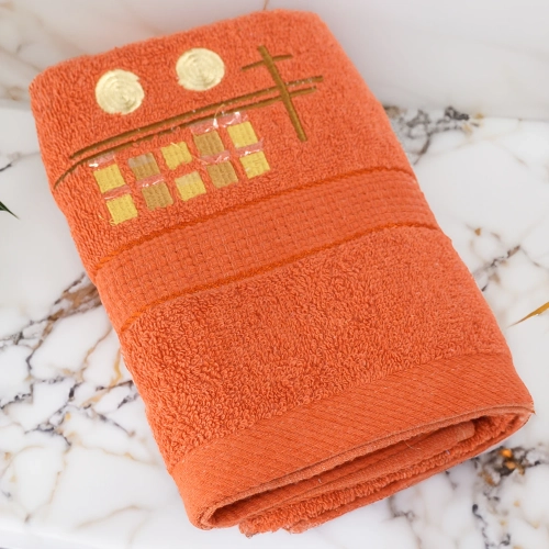 GRUBY RĘCZNIK KĄPIELOWY 50x100cm z HAFTEM 450/m2 CHŁONNY