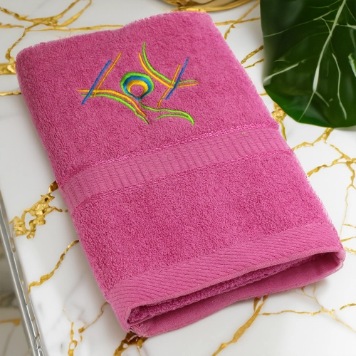 GRUBY RĘCZNIK KĄPIELOWY 50x100cm z HAFTEM 450/m2 CHŁONNY