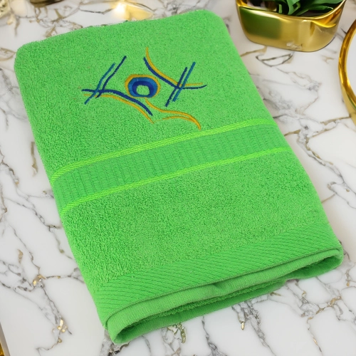 GRUBY RĘCZNIK KĄPIELOWY 50x100cm z HAFTEM 450/m2 CHŁONNY