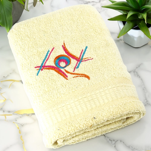 GRUBY RĘCZNIK KĄPIELOWY 50x100cm z HAFTEM 450/m2 CHŁONNY