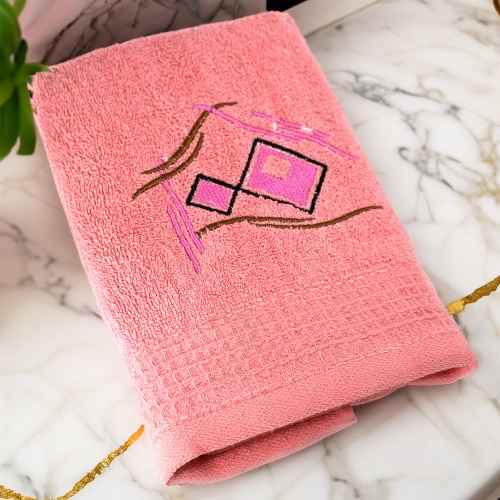 GRUBY RĘCZNIK KĄPIELOWY 50x100cm z HAFTEM 450/m2 CHŁONNY