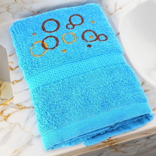 GRUBY RĘCZNIK KĄPIELOWY 50x100cm z HAFTEM 450/m2 CHŁONNY