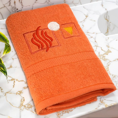 GRUBY RĘCZNIK KĄPIELOWY 70x140cm z HAFTEM 450/m2 CHŁONNY