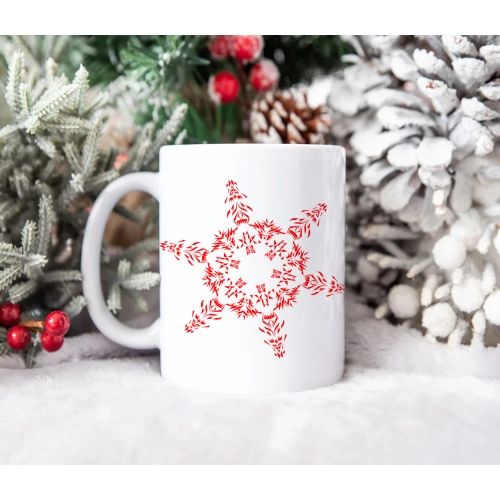 SUPER ŚWIĄTECZNY KUBEK PREZENT 330ml ŚNIEŻYNKA