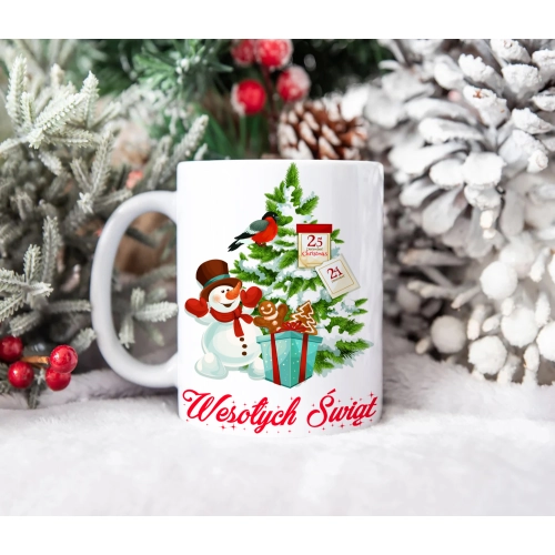 ŚWIĄTECZNY KUBEK 330ml PREZENT ŚWIĘTA POD CHOINKĘ