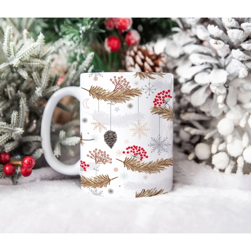 ŚWIĄTECZNY KUBEK 330ml PREZENT ŚWIĘTA POD CHOINKĘ