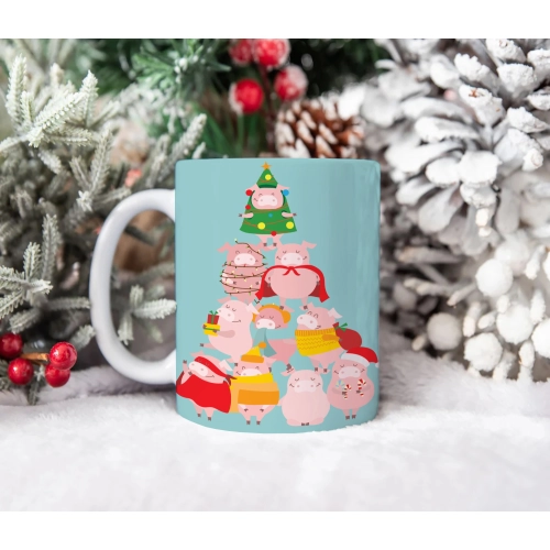 ŚWIĄTECZNY KUBEK 330ml PREZENT ŚWIĘTA POD CHOINKĘ