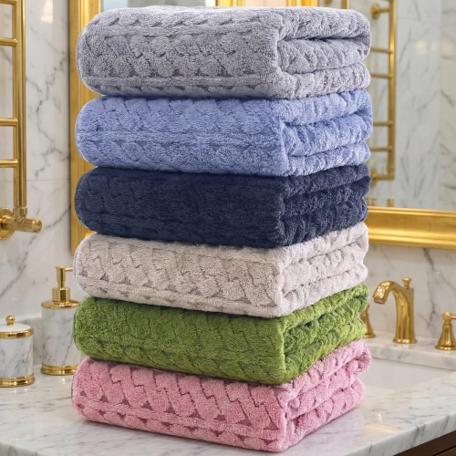 LUKSUSOWY KOMPLET 6 RĘCZNIKÓW KĄPIELOWYCH 50x100 MIKROFIBRA CHŁONNE