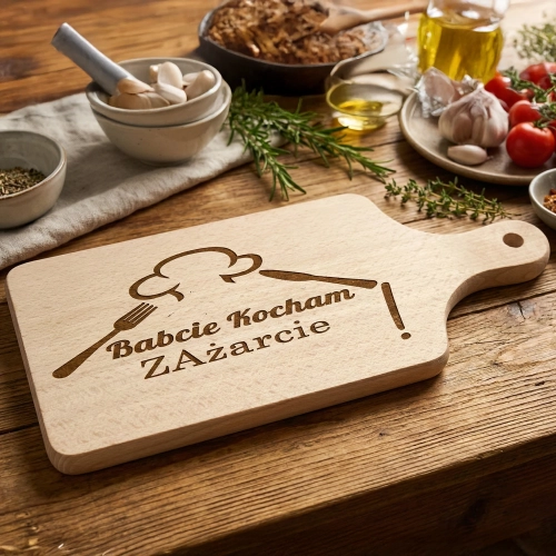 PREZENT DZIEŃ BABCI DREWNIANA DESKA DO KROJENIA BABCIA GRAWER UPOMINEK