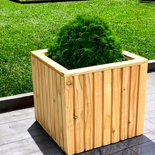 DONICA DONICZKA DREWNIANA 30x30CM LAMELE DO OGRODU LAMELOWA WKŁAD NATURALNA