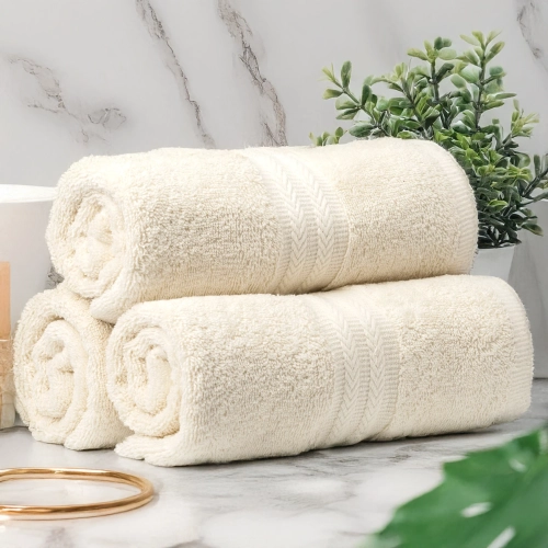 GRUBY RĘCZNIK KĄPIELOWY 50x100cm 550g/m2 PREMIUM CHŁONNY ECRU