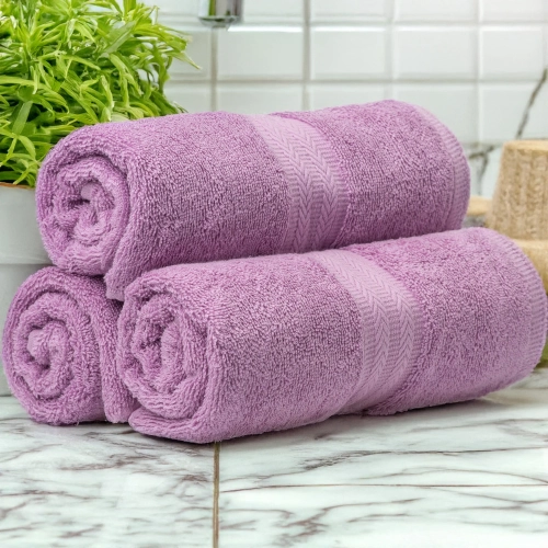 GRUBY RĘCZNIK KĄPIELOWY 50x100cm 550g/m2 PREMIUM CHŁONNY JASNY FIOLET