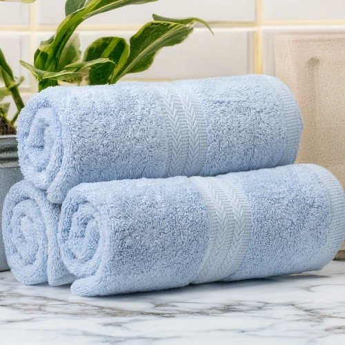 GRUBY RĘCZNIK KĄPIELOWY 50x100cm 550g/m2 PREMIUM CHŁONNY BŁĘKIT