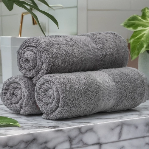 GRUBY RĘCZNIK KĄPIELOWY 50x100cm 550g/m2 PREMIUM CHŁONNY JASNY SZARY