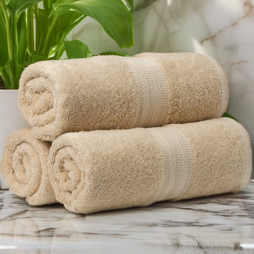 GRUBY RĘCZNIK KĄPIELOWY 50x100cm 550g/m2 PREMIUM CHŁONNY JASNY BEŻ