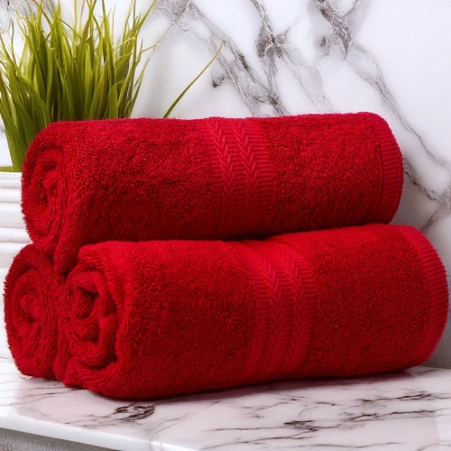 GRUBY RĘCZNIK KĄPIELOWY 50x100cm 550g/m2 PREMIUM CHŁONNY CZERWONY